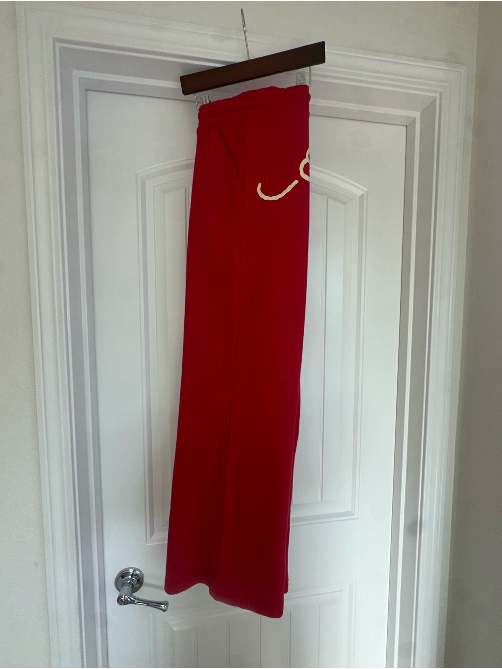 Ed Hardy Red Men's Jogger Sweatpants with White Logo Accent